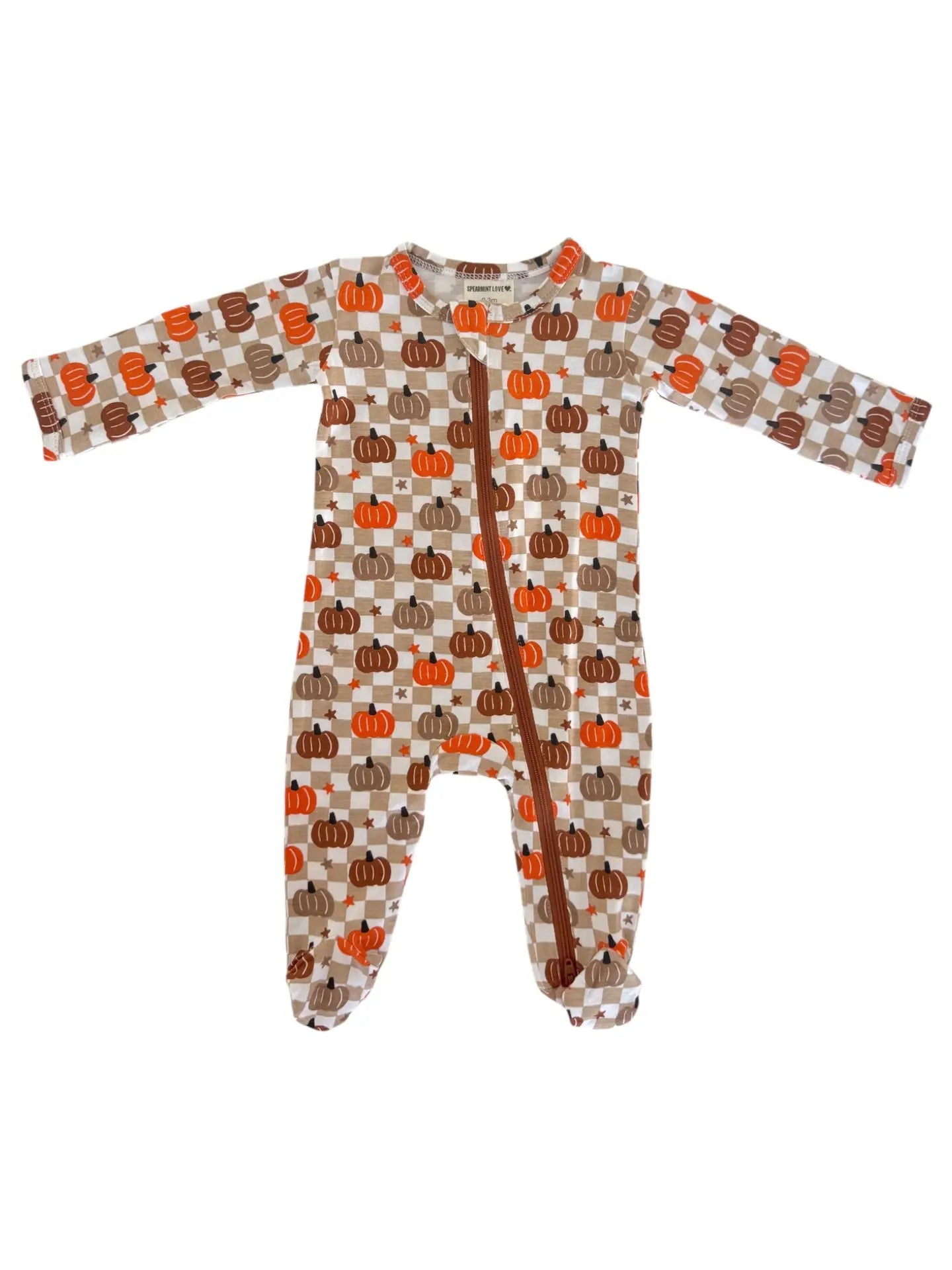 Pumpkin Checkerboard Footie