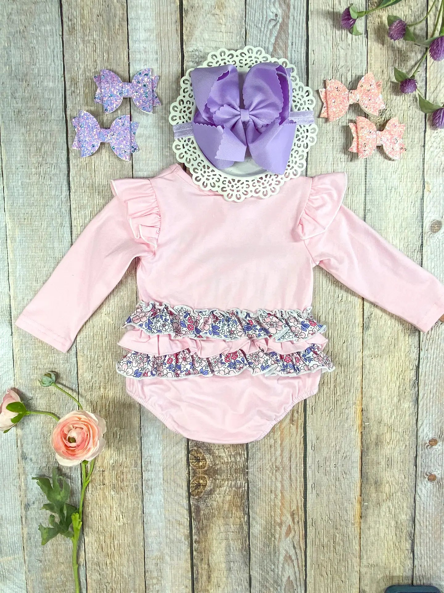 Purple Floral Bow Bubble