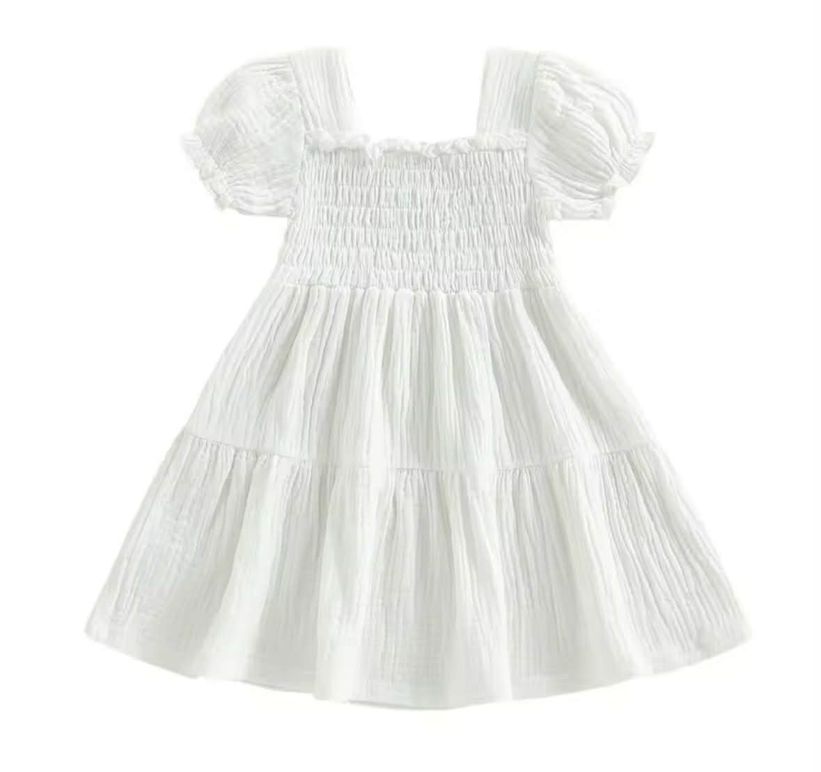 Smocked Linen Dress
