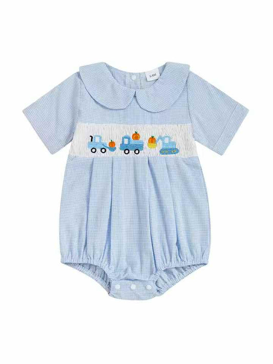 Smocked Pumpkin Tractor Bubble
