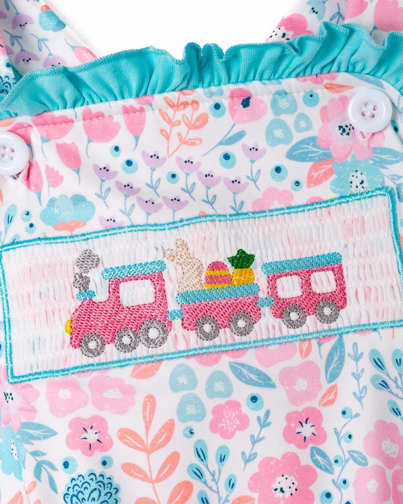 Easter Train Smocked Bubble