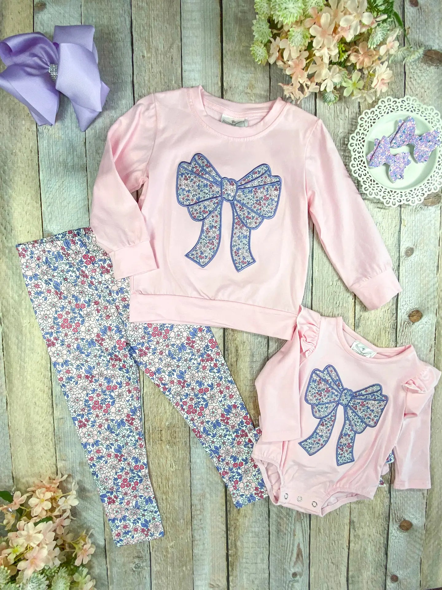 Purple Floral Bow Bubble
