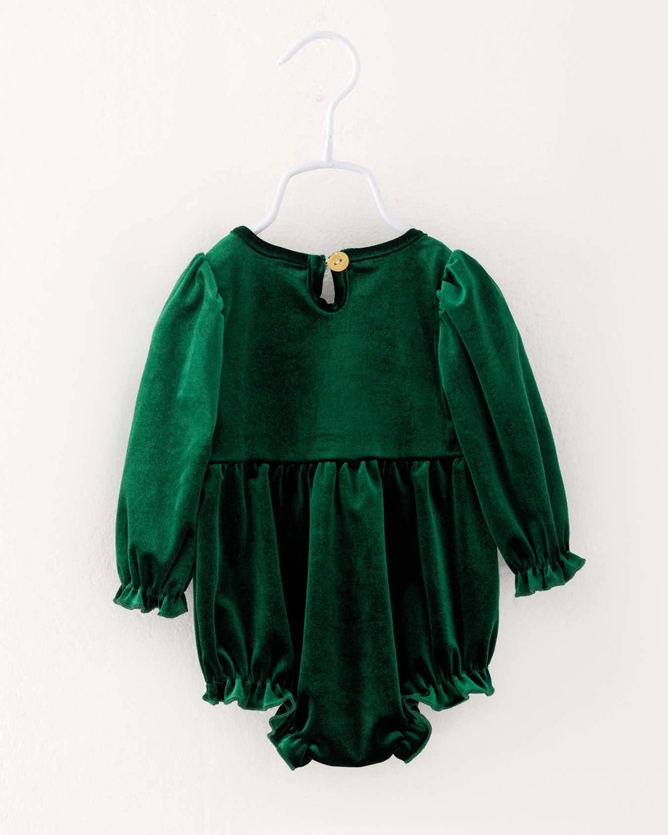 Smocked Gingerbread Velvet Romper