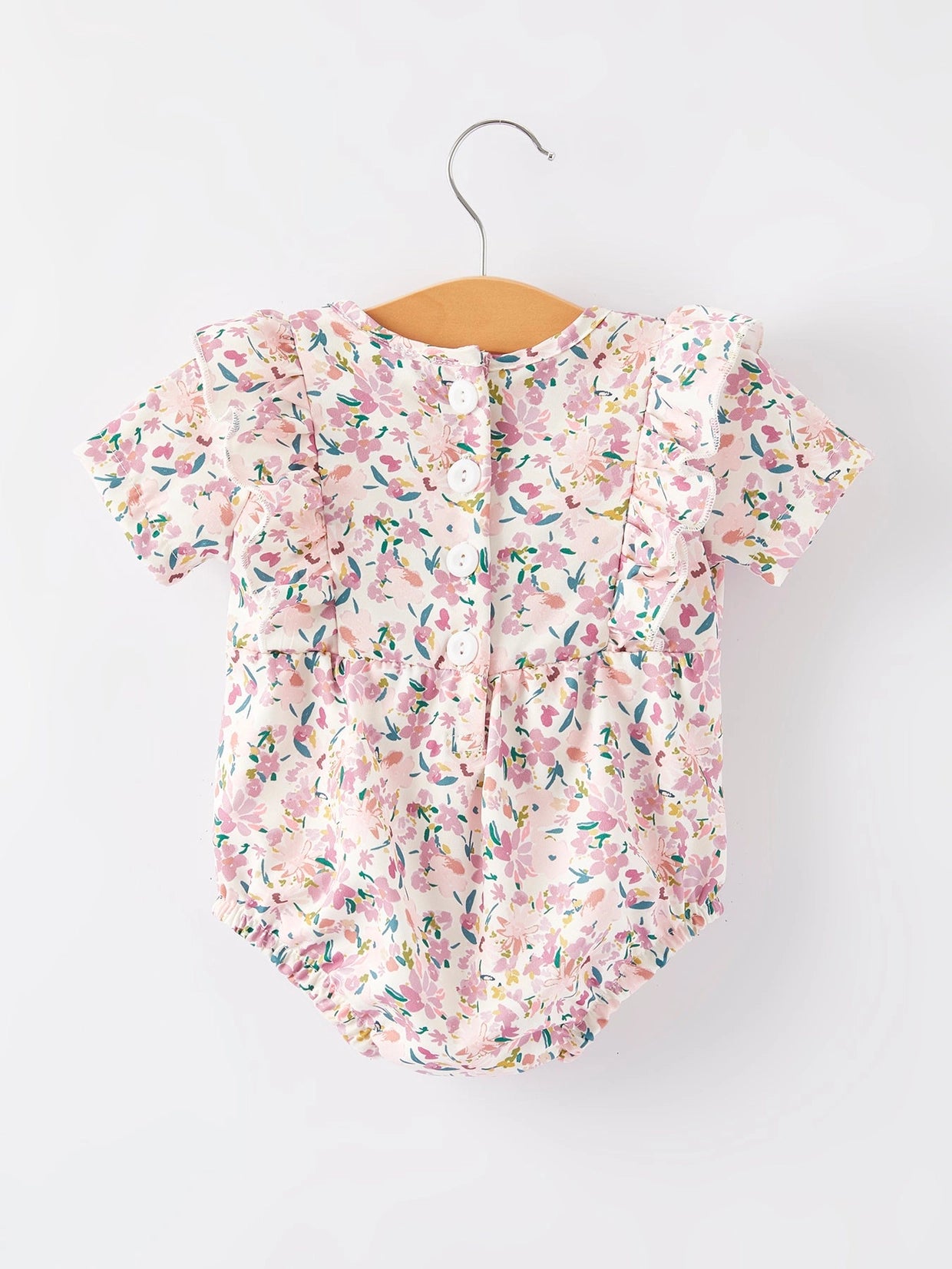 Pink Smocked Floral Bubble