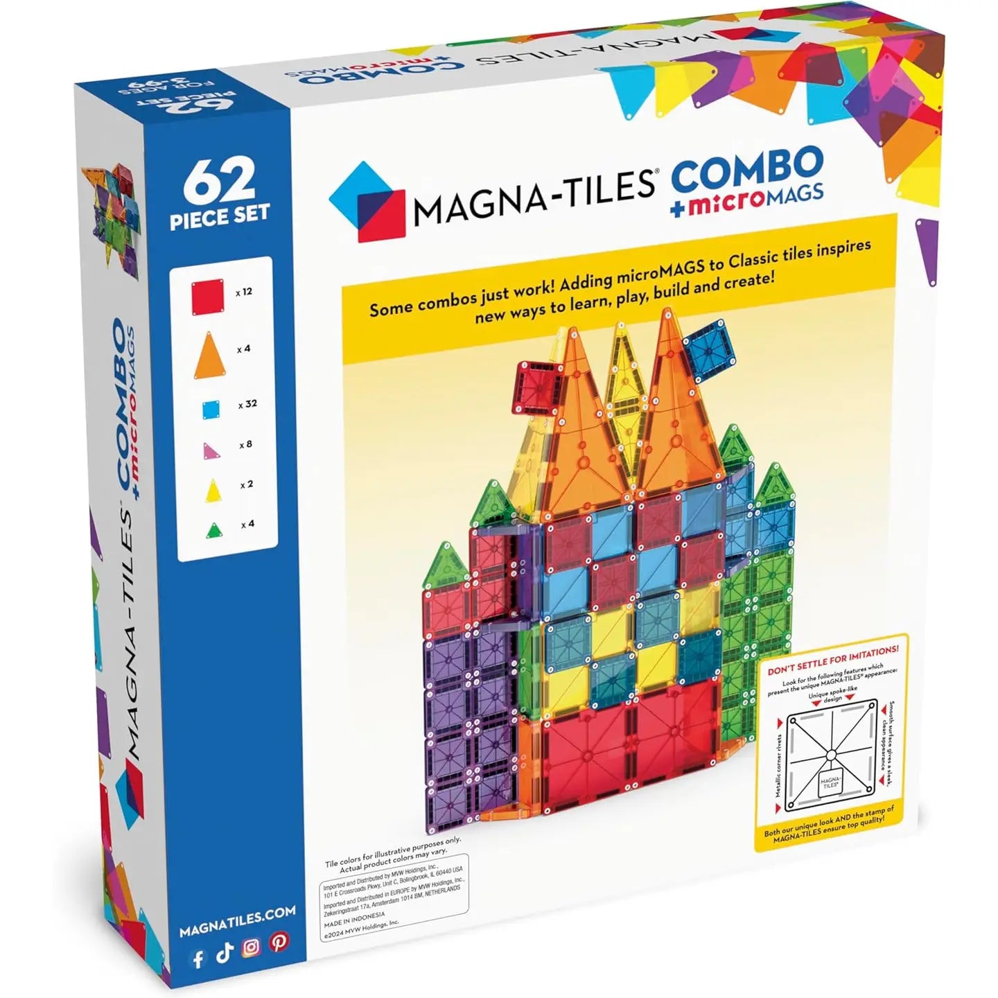 Magna-Tiles Combo 62 Pc