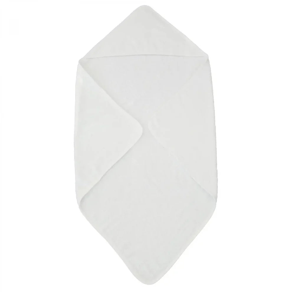 Organic Cotton Hooded Baby Towel: White