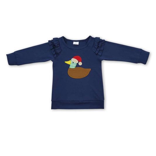 Applique' Duck Santa Ruffle Shirt