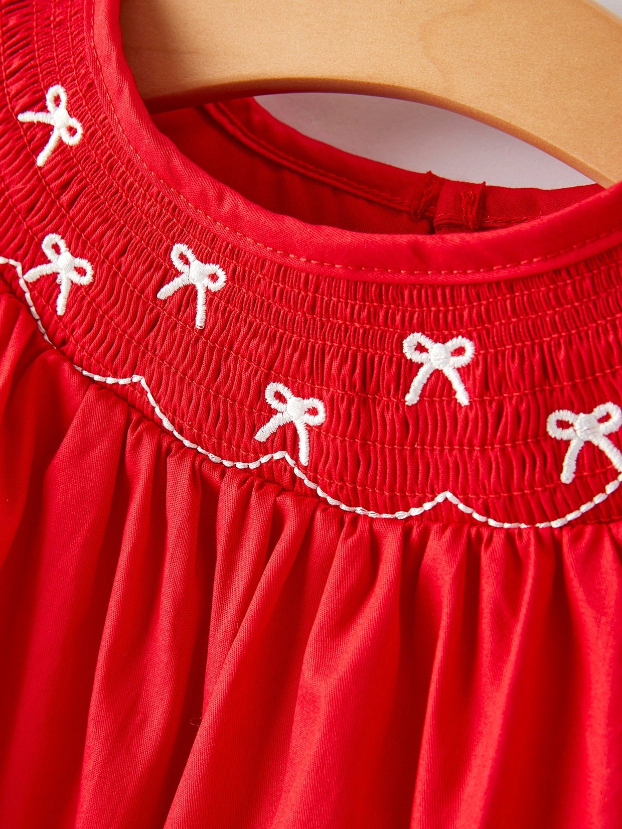 Red Bow Smocked Dress