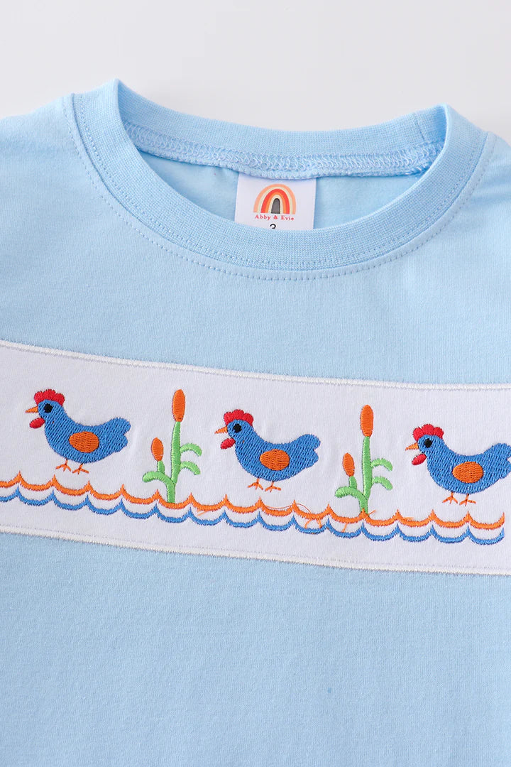 Embroidered Chicken Top