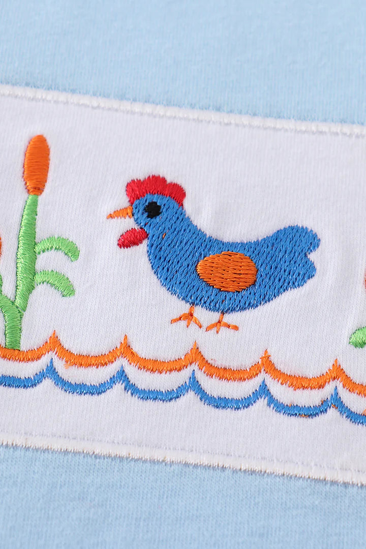 Embroidered Chicken Top