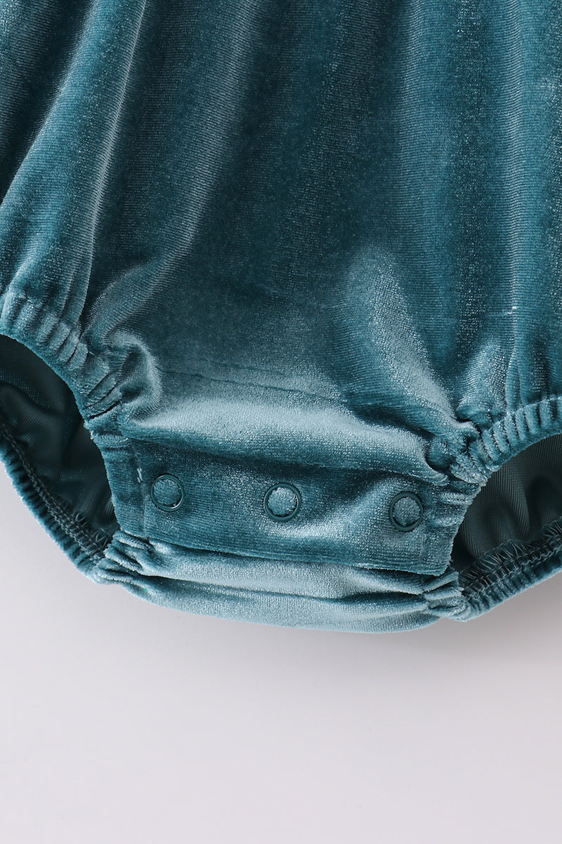 Teal Velvet Ruffle Bubble