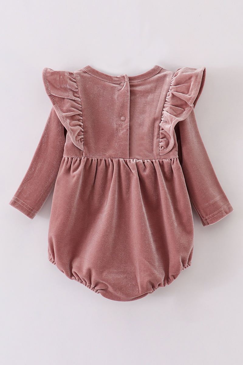 Blush Velvet Ruffle Bubble