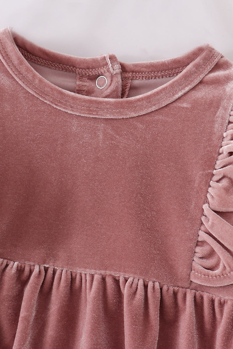 Blush Velvet Ruffle Bubble