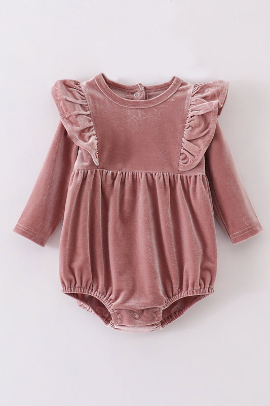 Blush Velvet Ruffle Bubble