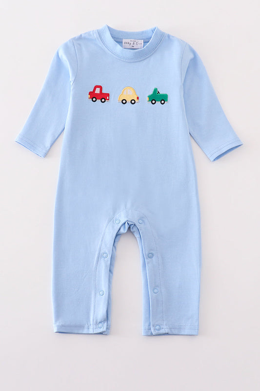 Embroidered Cars Romper