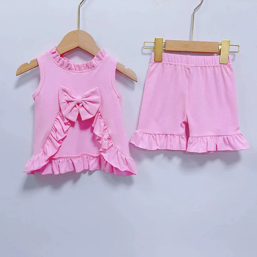 Pink Swingback Shorts Set