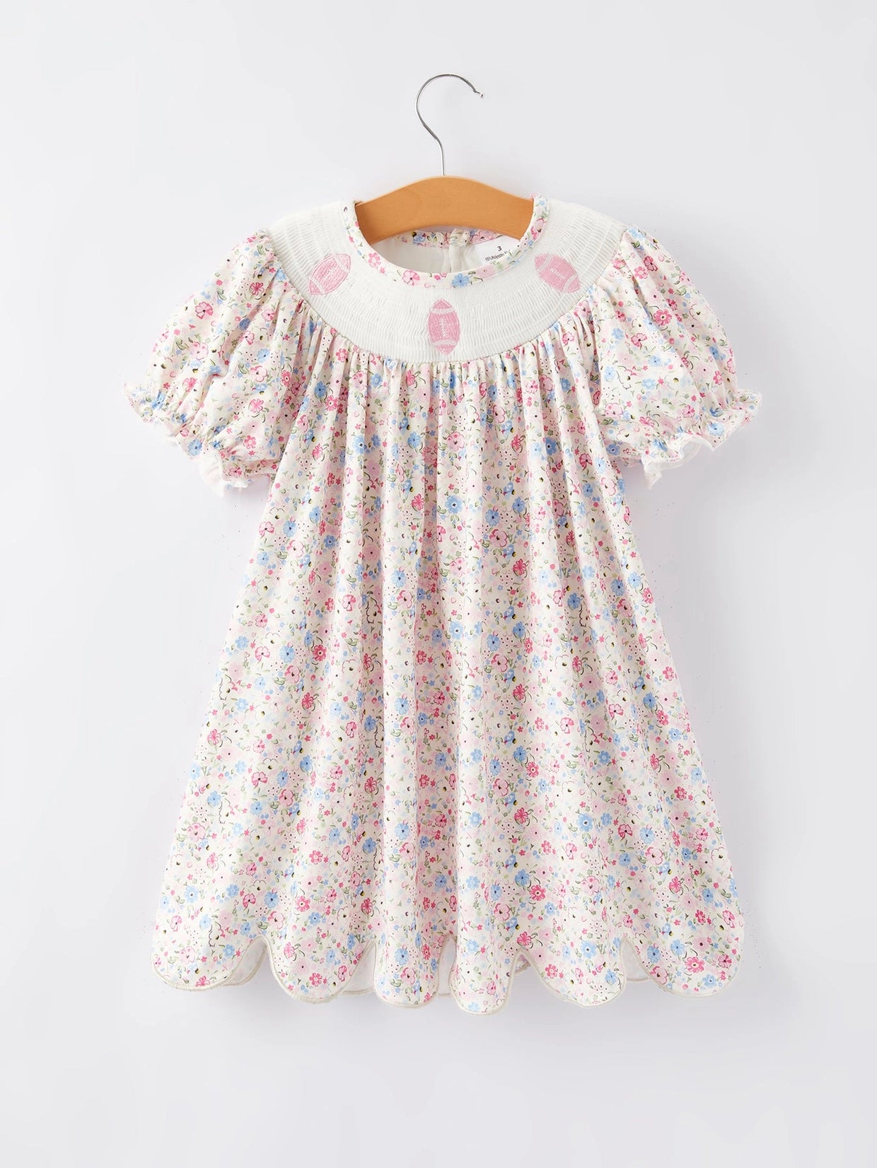 Floral Football Smocked Dress