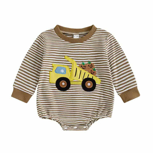 LS Striped Dump Truck Romper