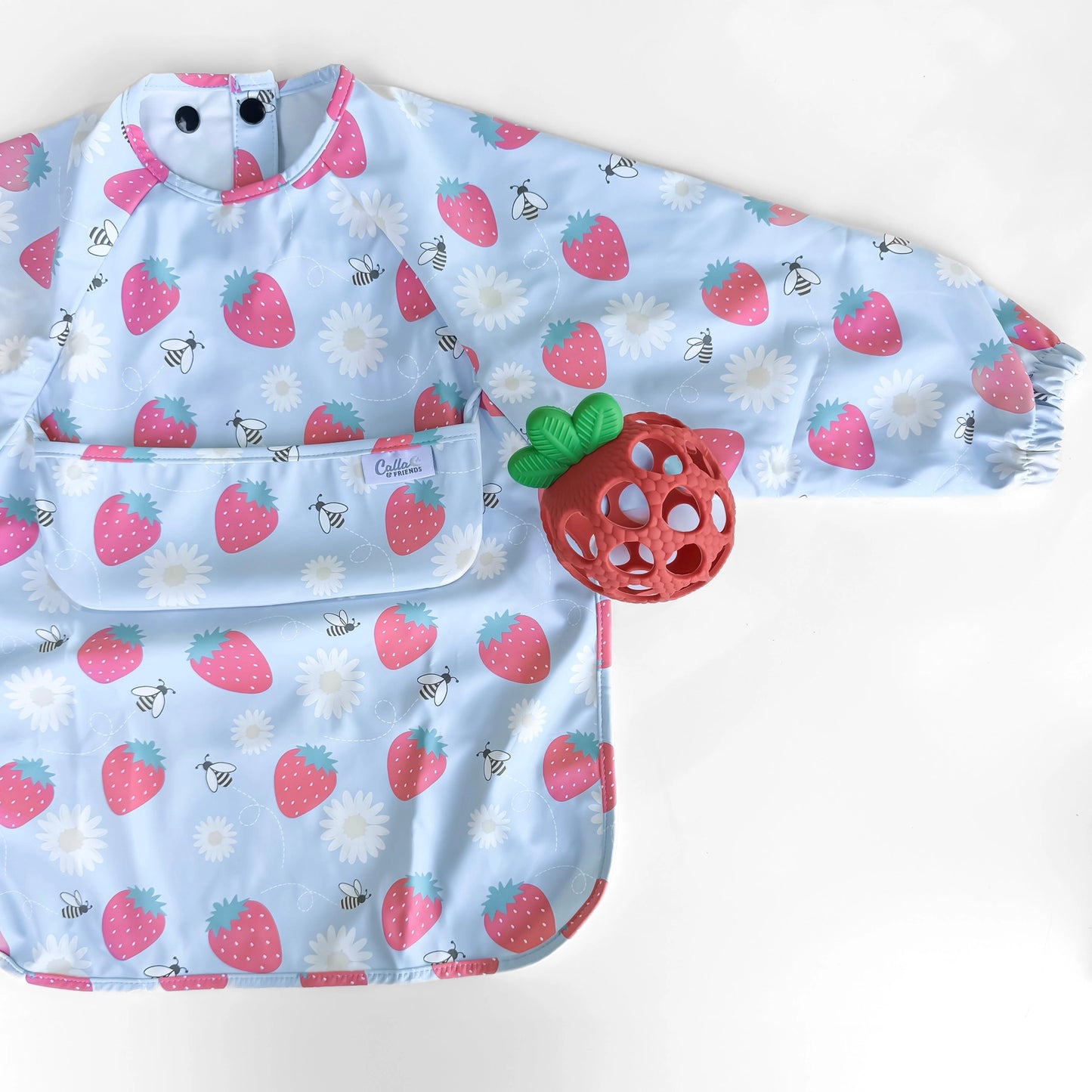 Grayson LS Strawberry Bib