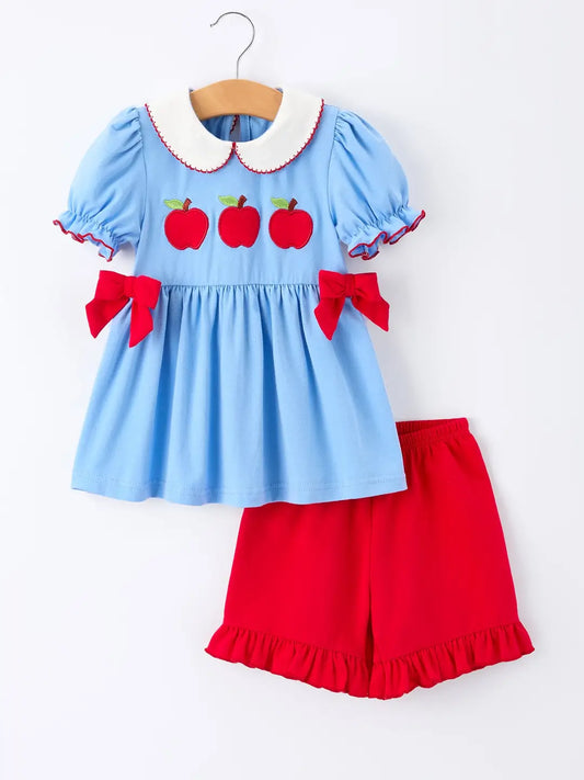 Apples Bow Shorts Set