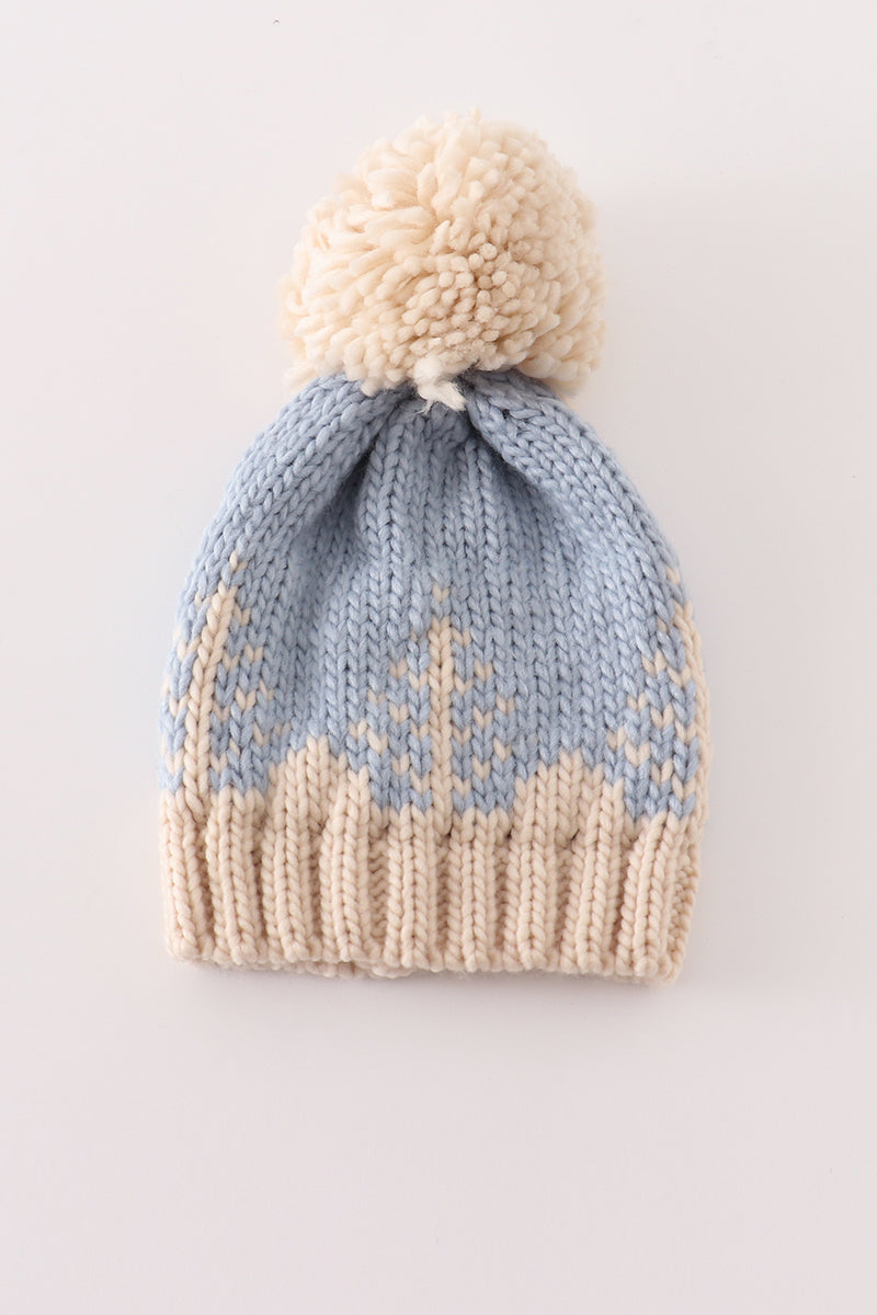 Blue Tree Cable Beanie