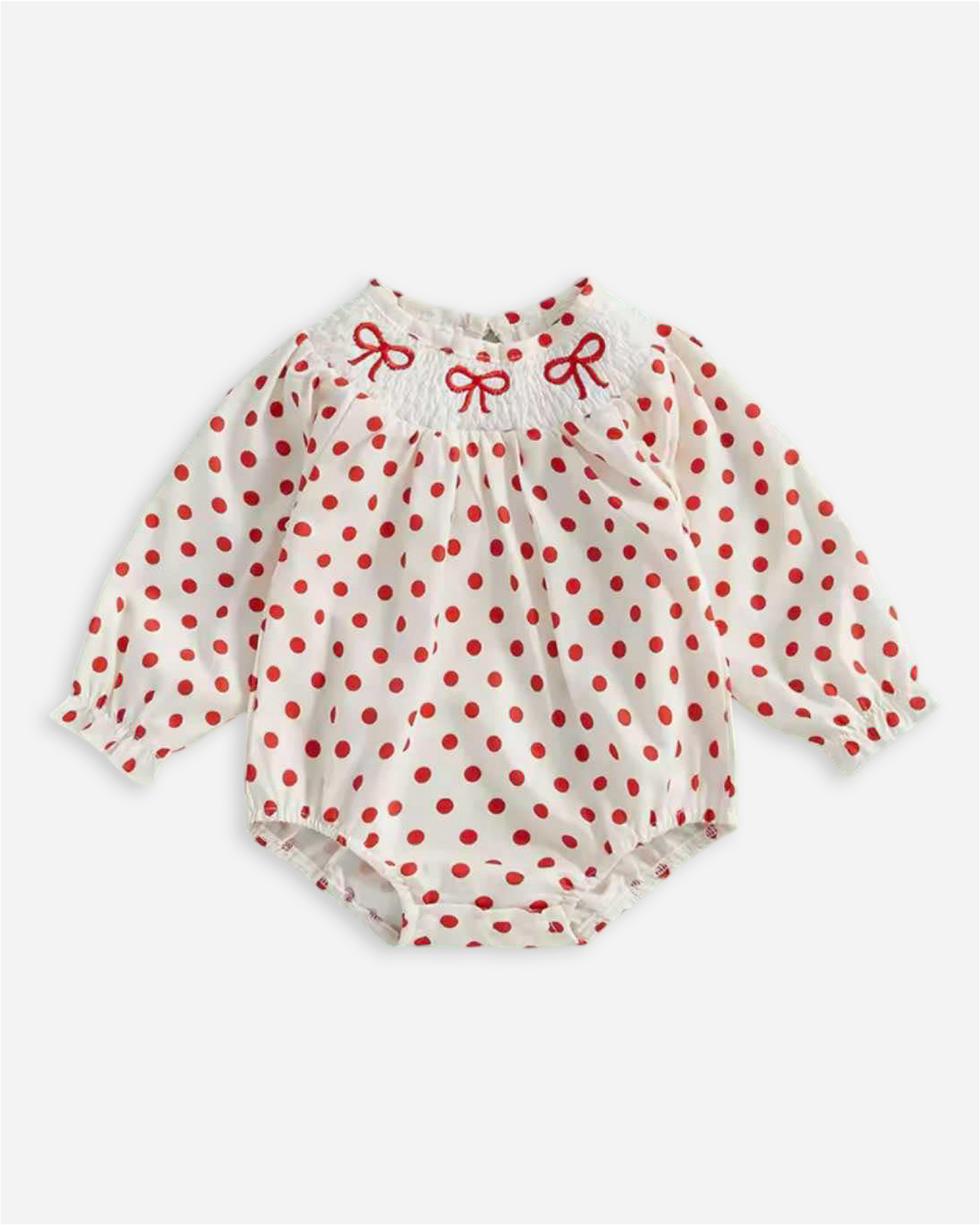 Smocked Dot Bow Bubble