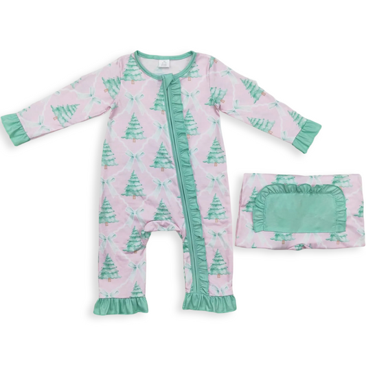 Pink & Green Tree Bow Sleeper