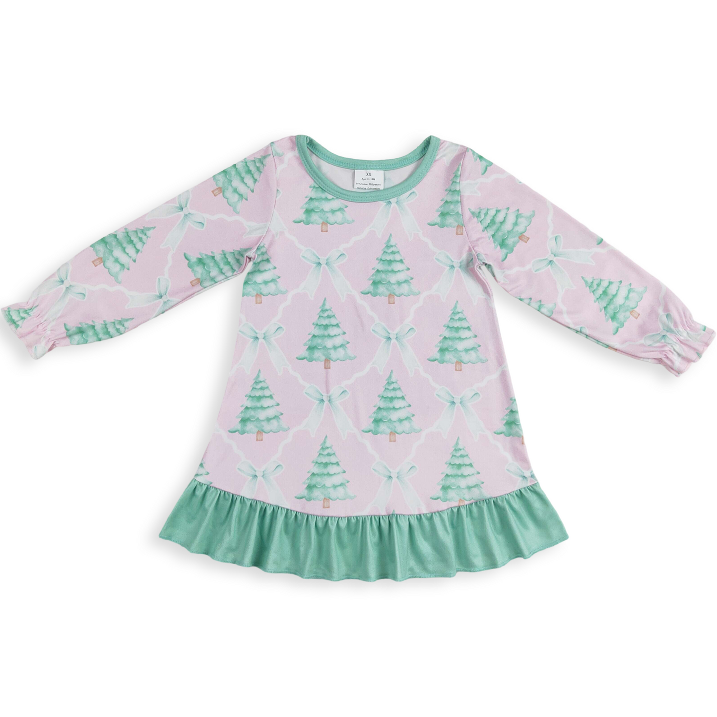 Pink & Green Tree Bow Nightgown