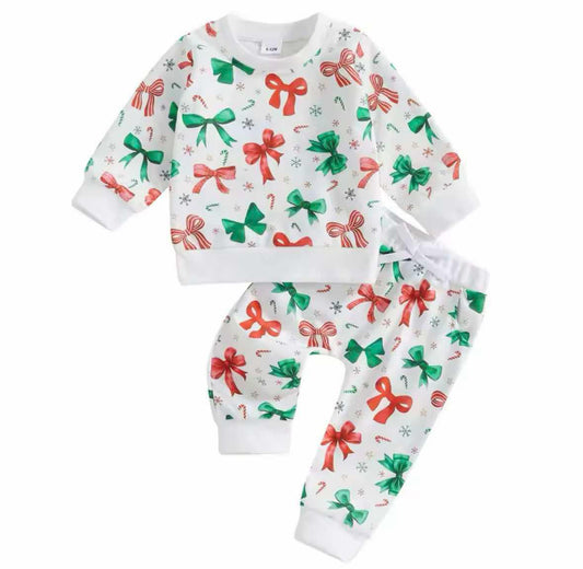 Christmas Bows Jogger Set