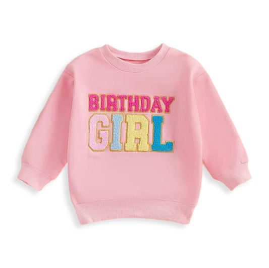 Bday Girl Chenille Top Pink