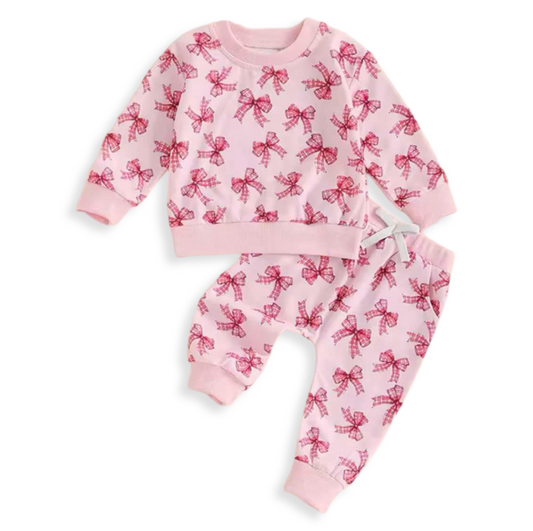 Pink Bows Jogger Set