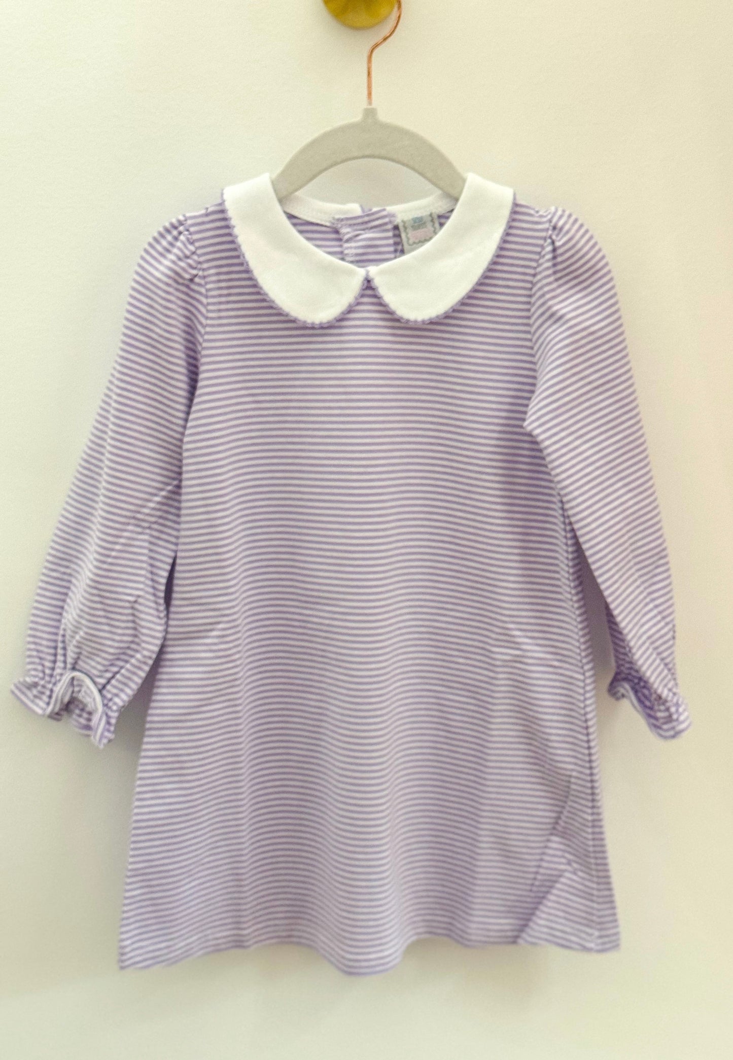 Purple Striped A Line Dress