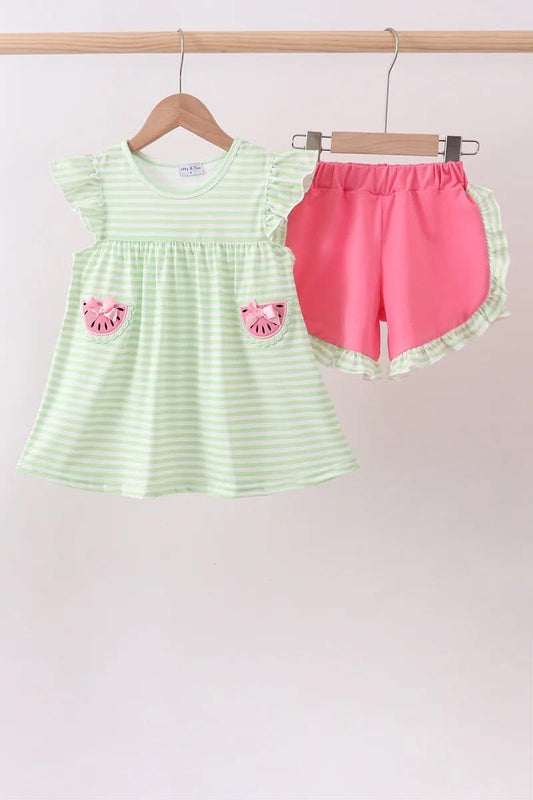 Green Watermelon Shorts Set
