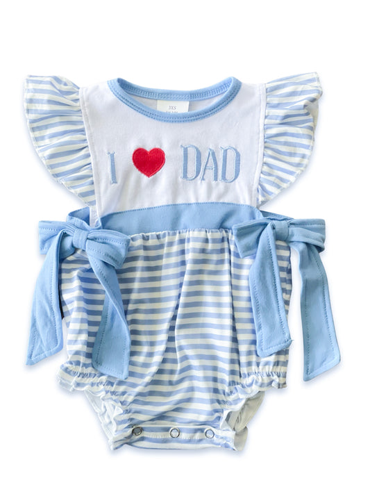 I Love Dad Embroidered Ruffle Romper