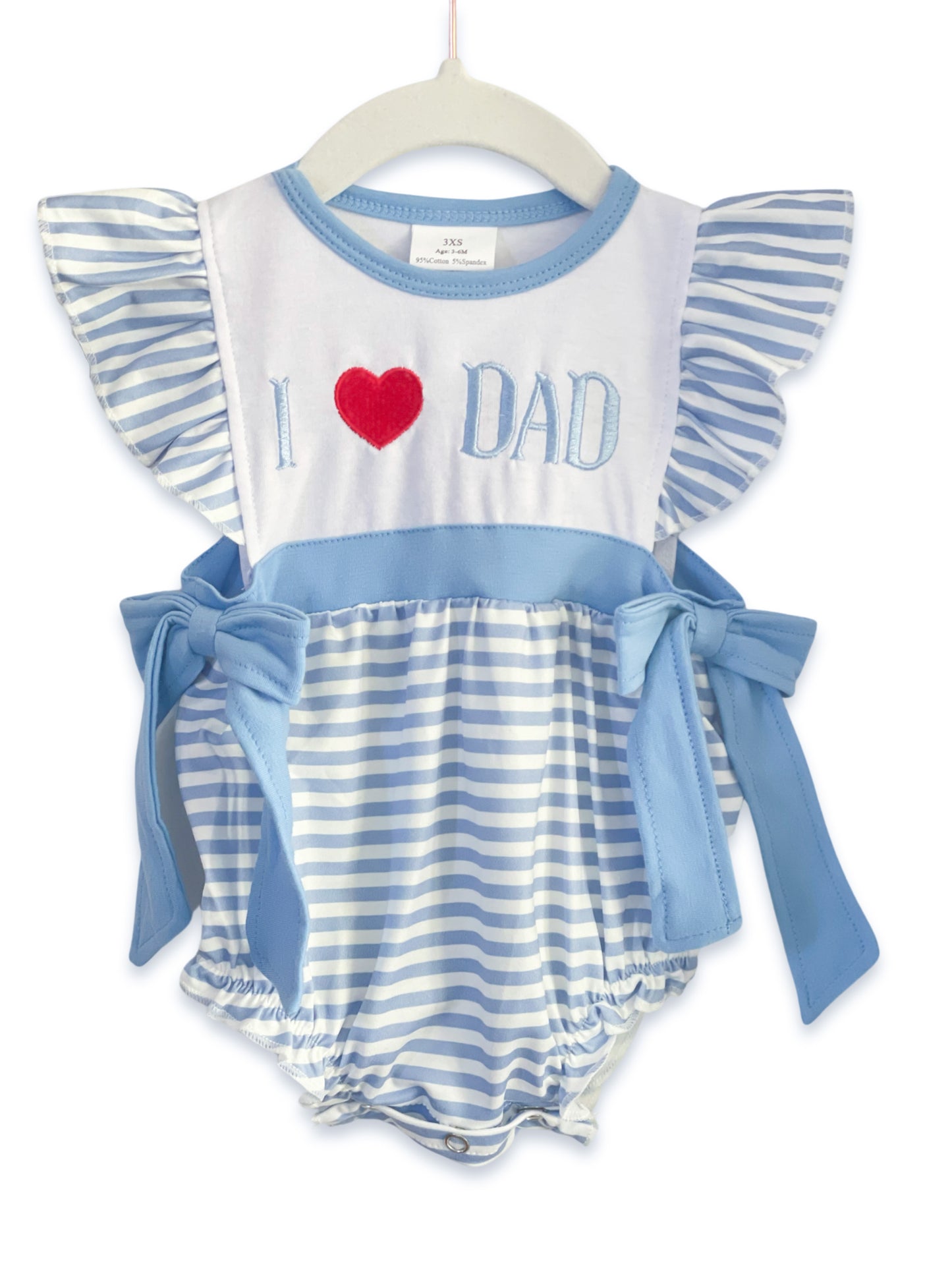 I Love Dad Embroidered Ruffle Romper
