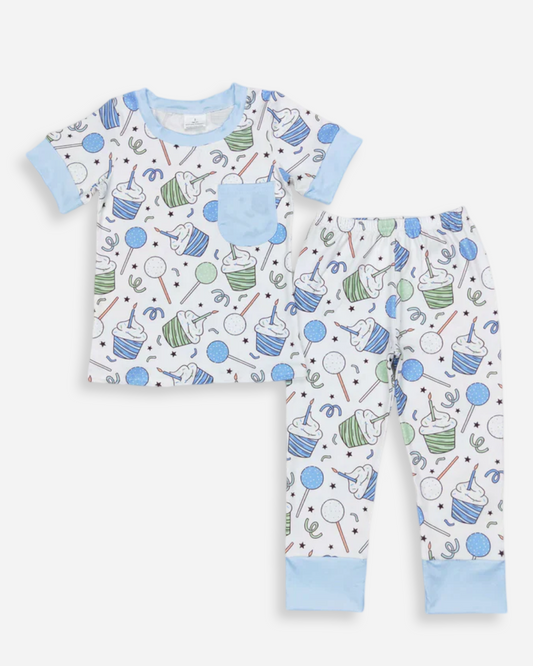 Blue SS Birthday PJs