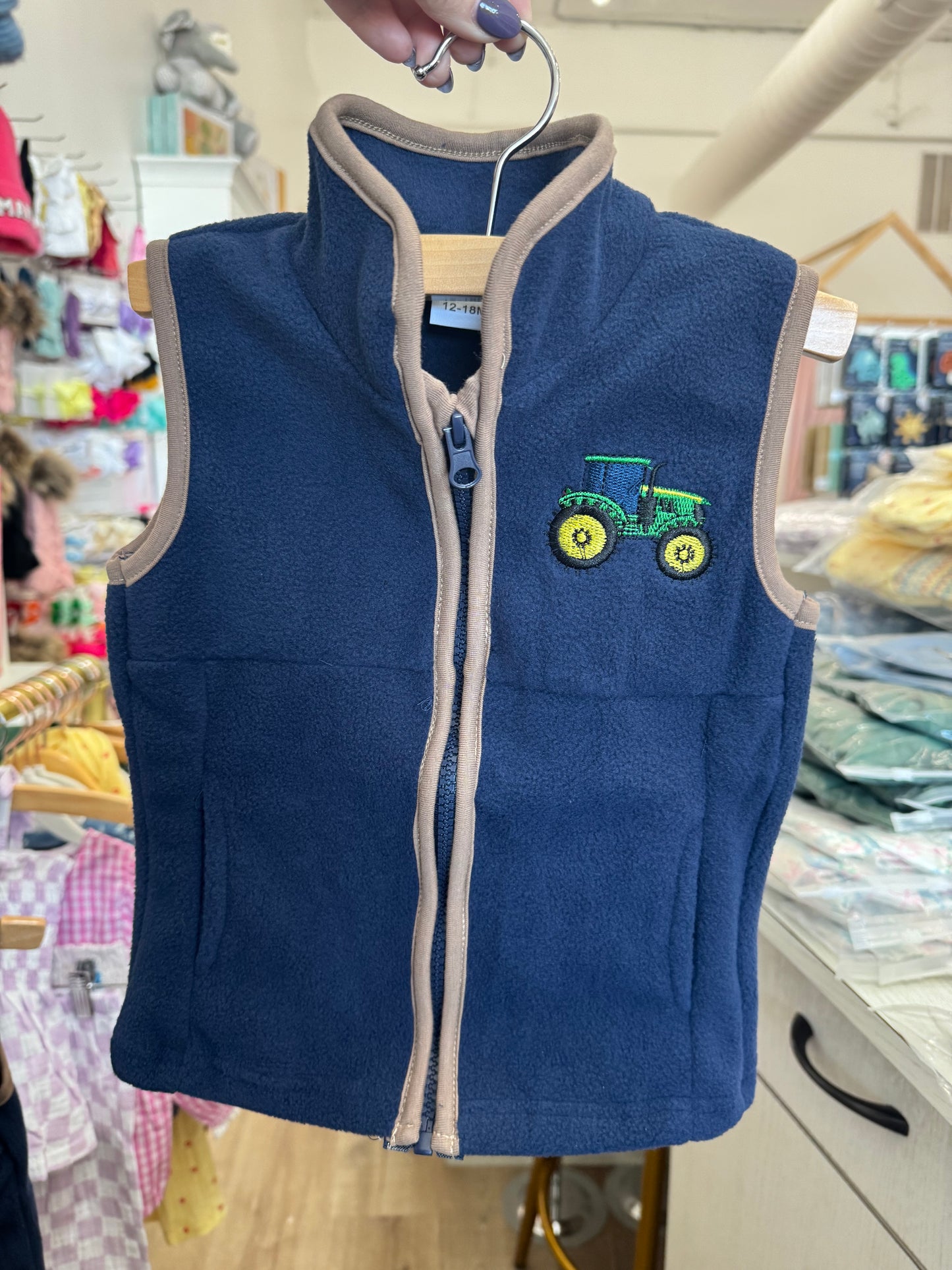 Embroidered Tractor Vest