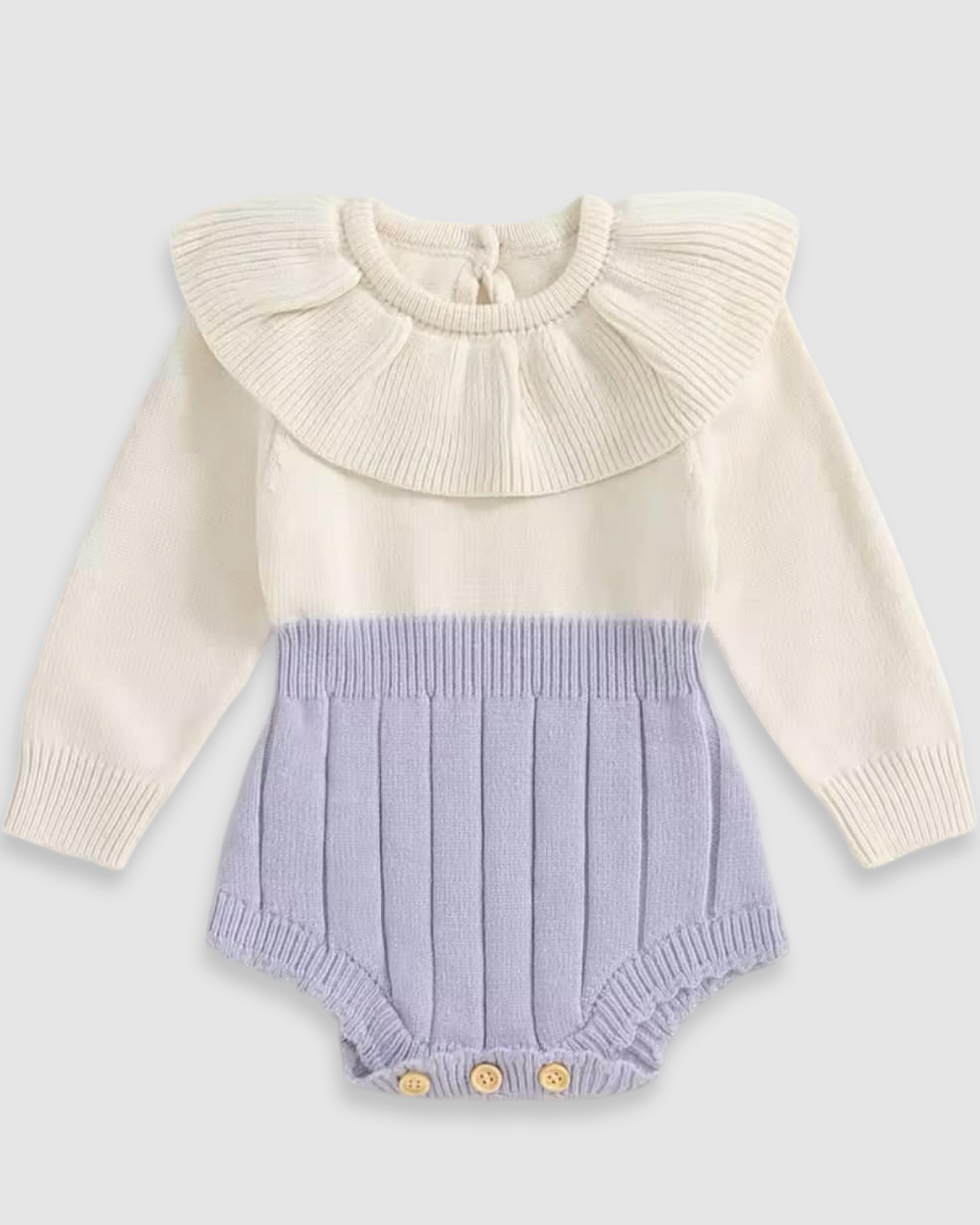 Ruffle Neck Sweater Bubble Lavender