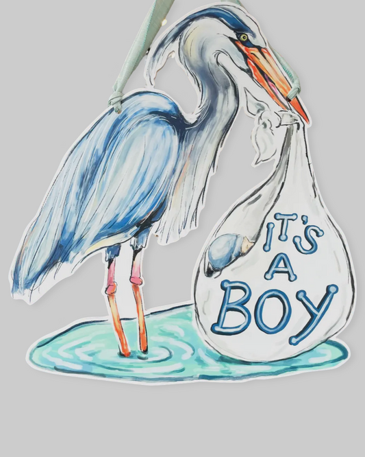 It's A Boy - Blue Heron Door Hanger