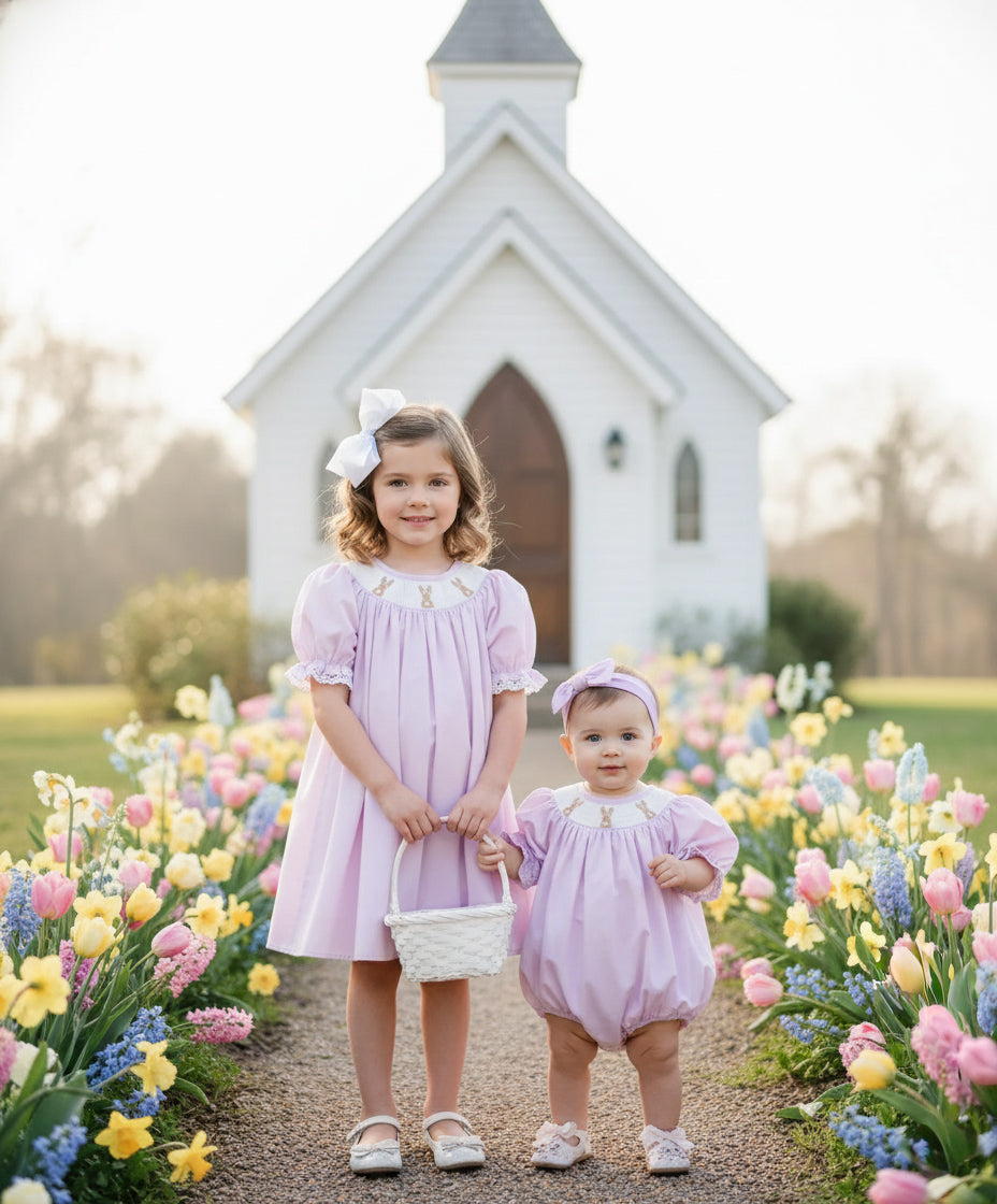 Smocked Bunny Bishop Dress