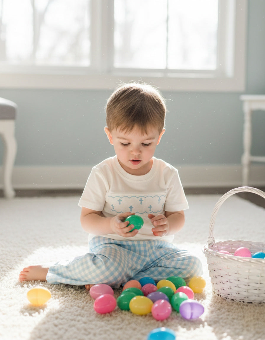 Boys Smocked Crosses Set