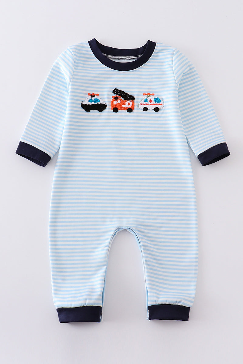 Emergency Vehicle French Knot Romper