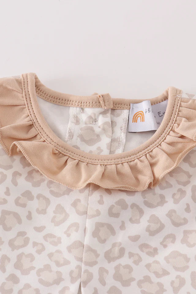 Beige Leopard Bloomers Set