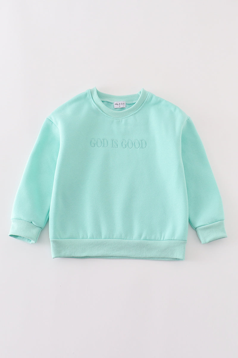 God Is Good Sweatshirt: Seafoam