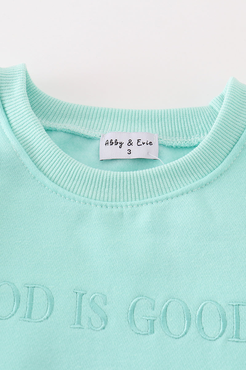 God Is Good Sweatshirt: Seafoam