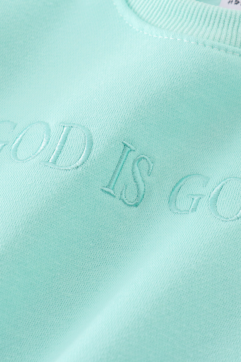 God Is Good Sweatshirt: Seafoam