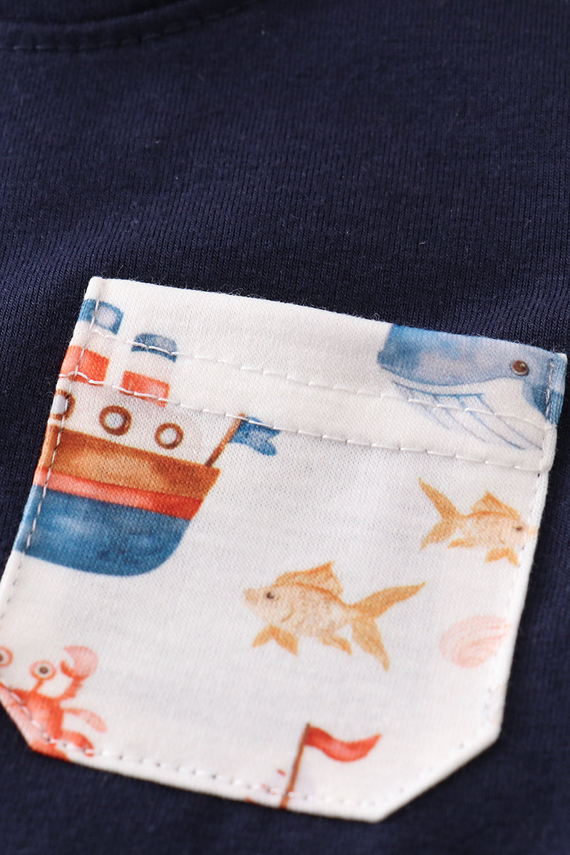 Nautical Navy Bloomers Set