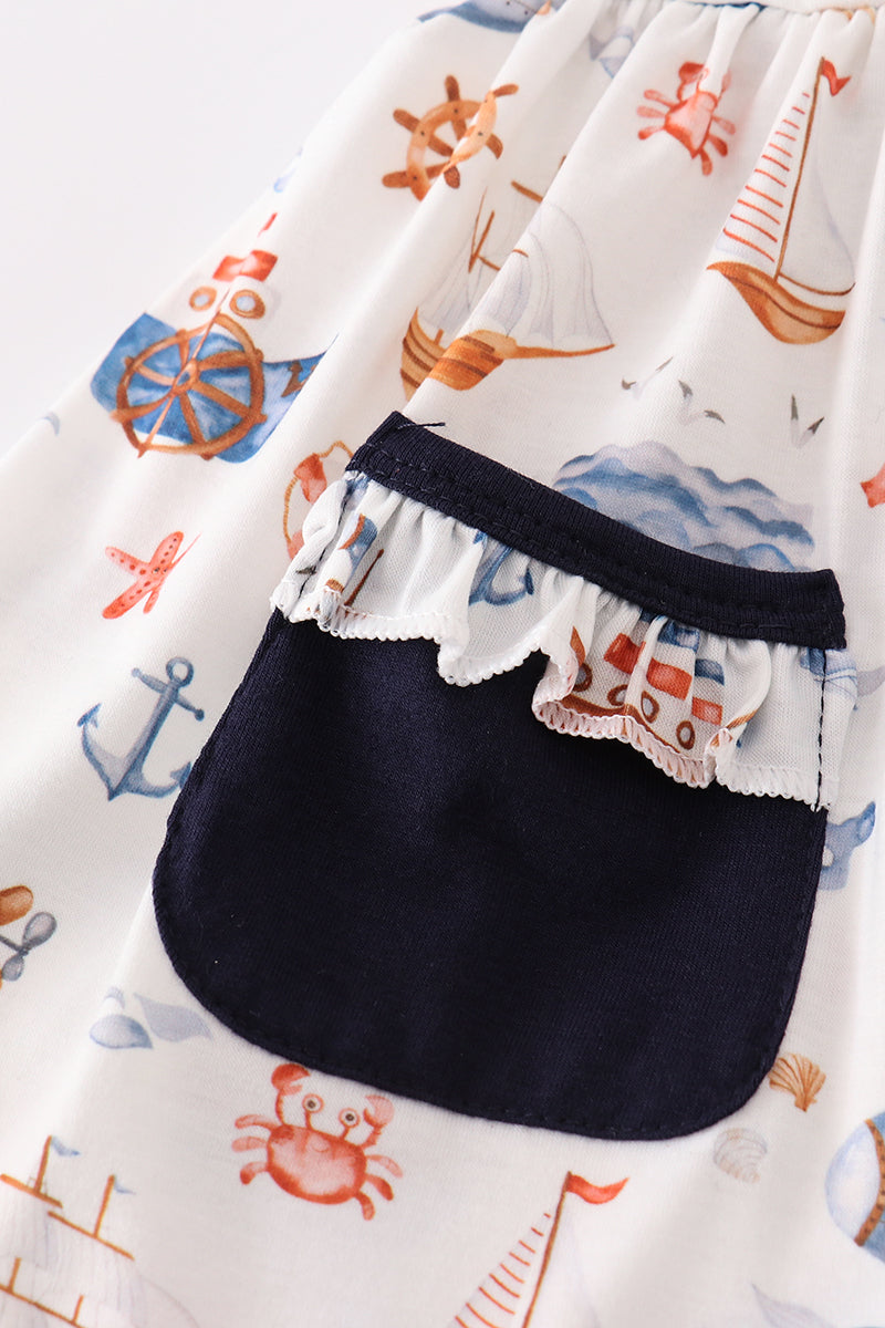 Nautical Navy Ruffle Set