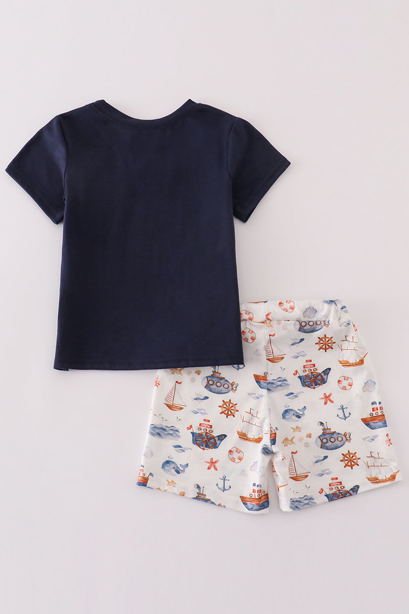 Nautical Navy Shorts Set