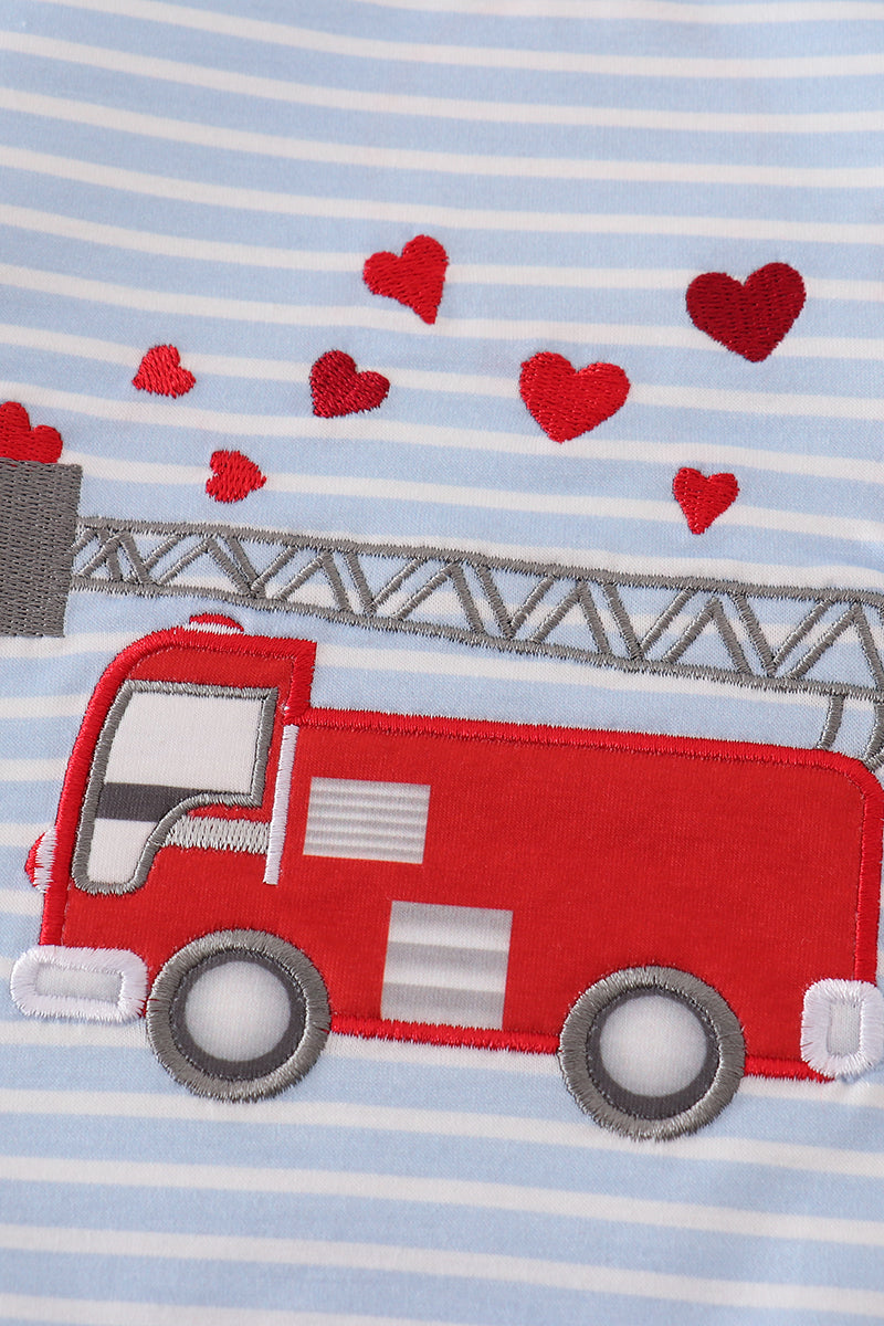 Fire Truck Valentines Top